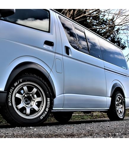 Amazon | ハイエース 200系 専用設計 オーバーフェンダー ブラック 未